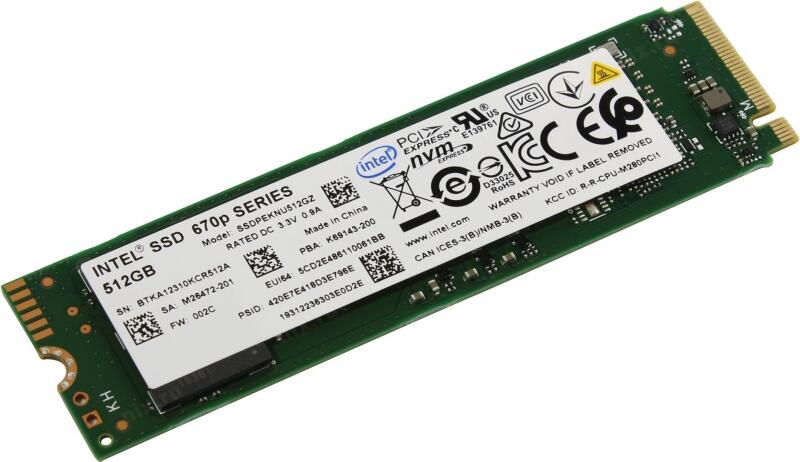 SSD INTEL 670p Series NVMe 512Go M.2 2280