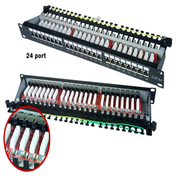 Pack Panneau de Brassage 1u 24 port avec noyau RJ45 CAT6 FTP