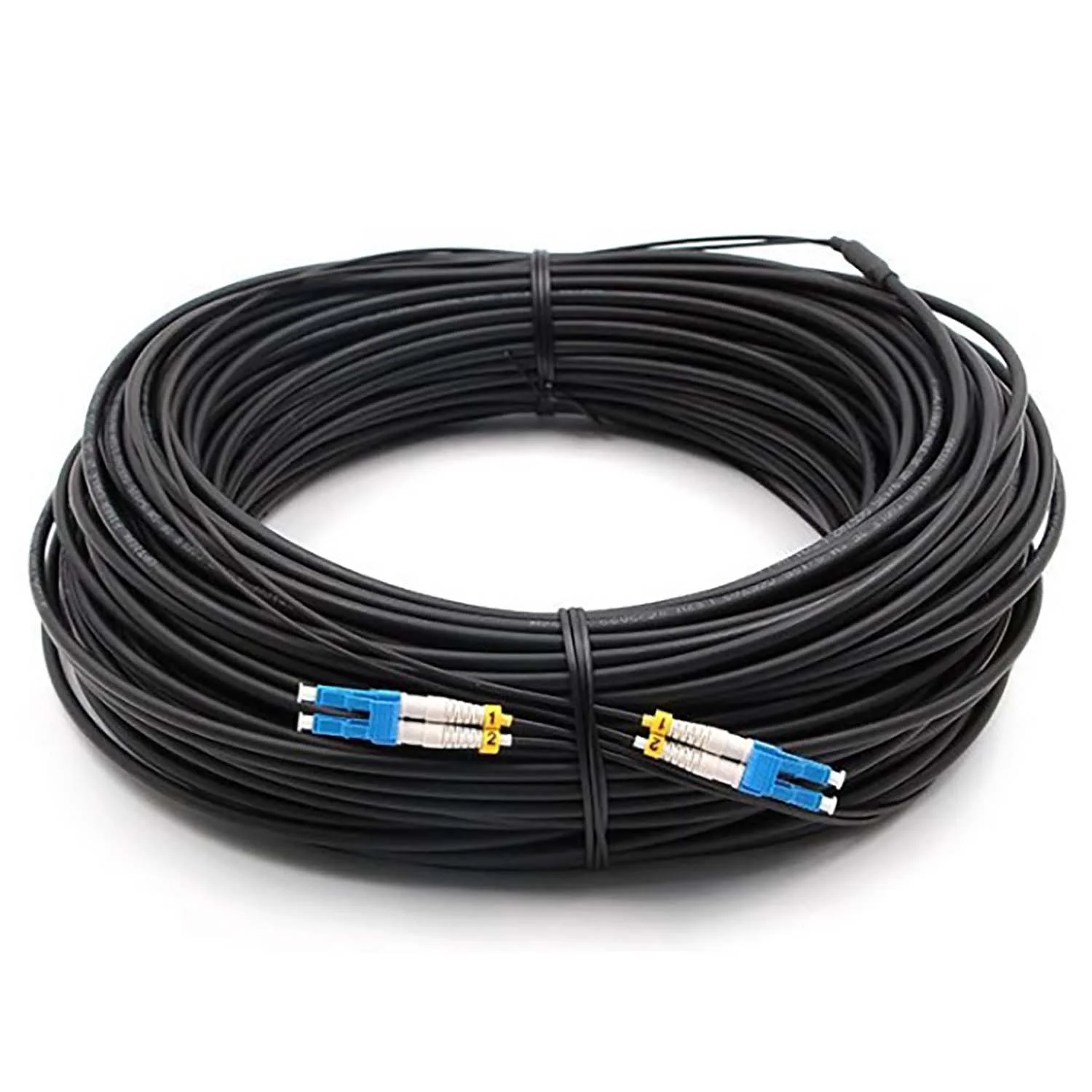 Câble fibre Optique FTTH Extérieur Autoporté Fig-8 | 2 FO | G.657.A1 | LC/UPC - LC/UPC | 200m | LSZH