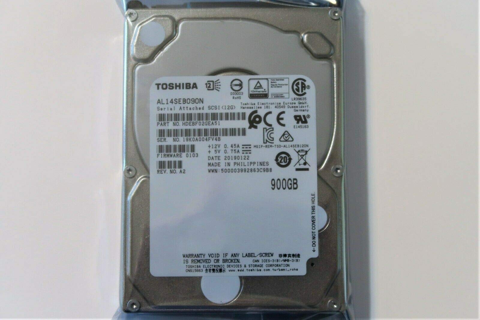 Disque dur TOSHIBA HDD 900GB SAS (neuf)