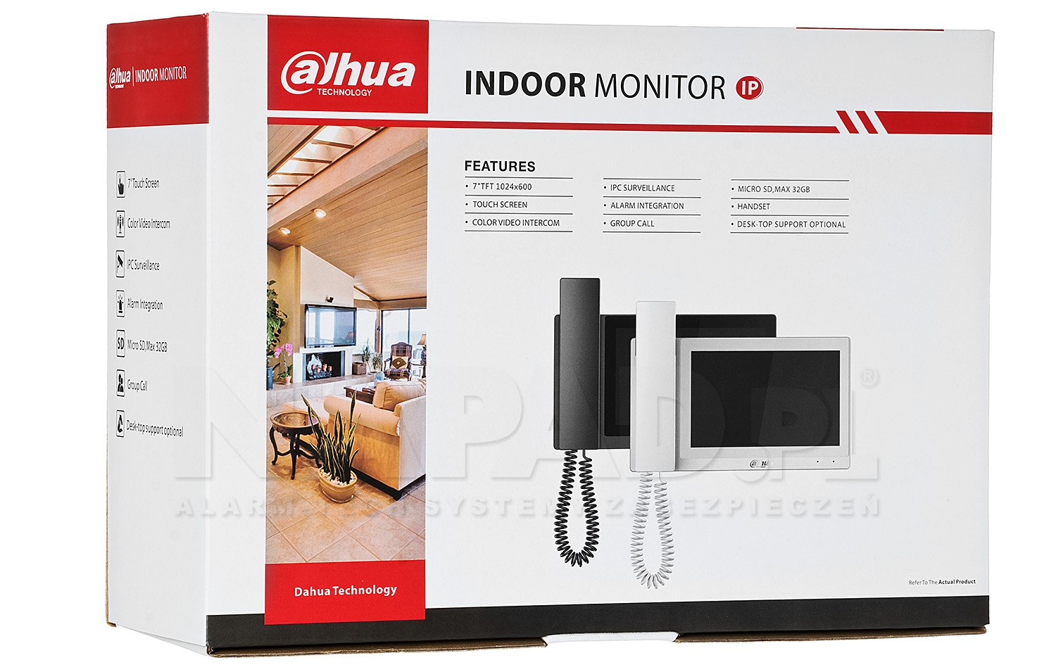 Moniteur Intérieur IP Dahua DHI-VTH5421E-H avec Combiné Filaire - Écran Tactile 7