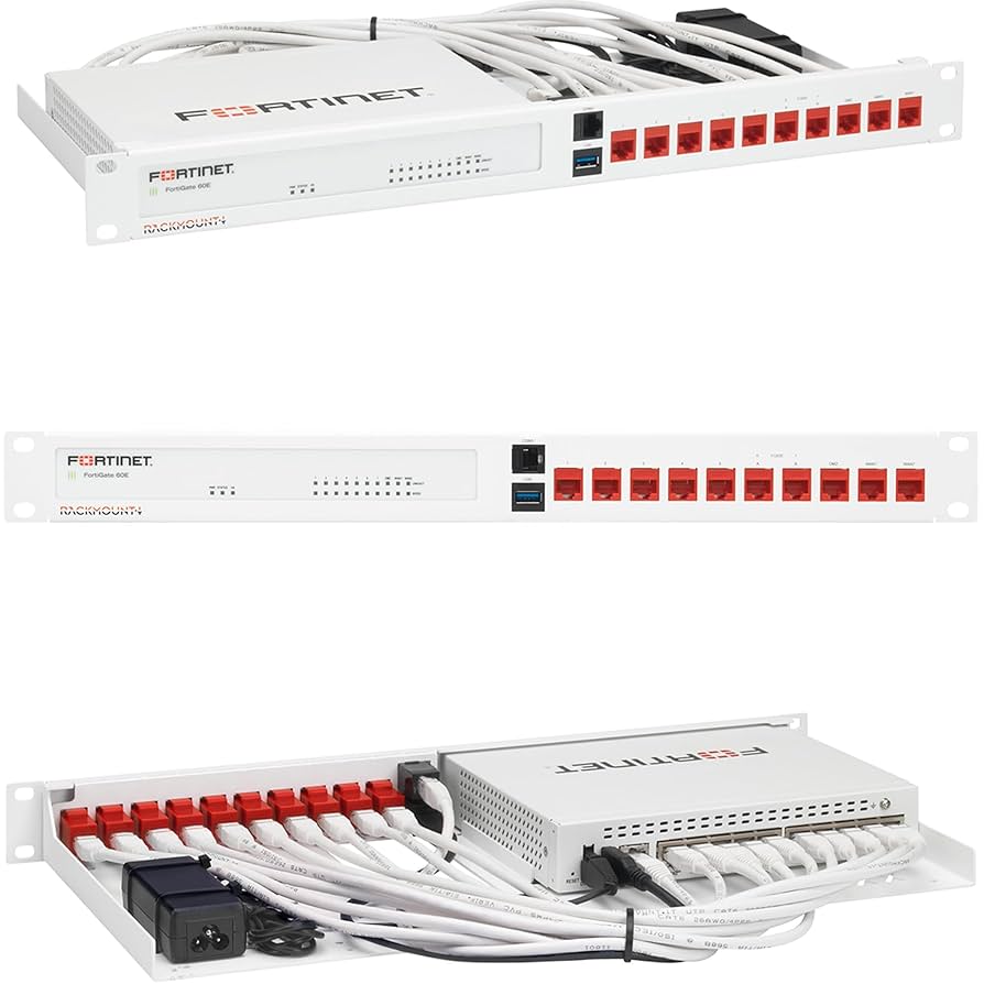 Switch forninet fortigate 60f+le rm-fr-t10 fortinet rack combo