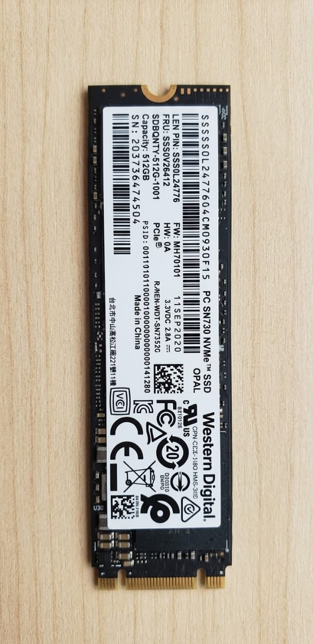 SSD Western Digital PC SN730 NVMe 512Go M.2 2280