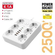 MULTIPLEPRISE 6 PORT AC+4 USB+2TYPE C Q 605