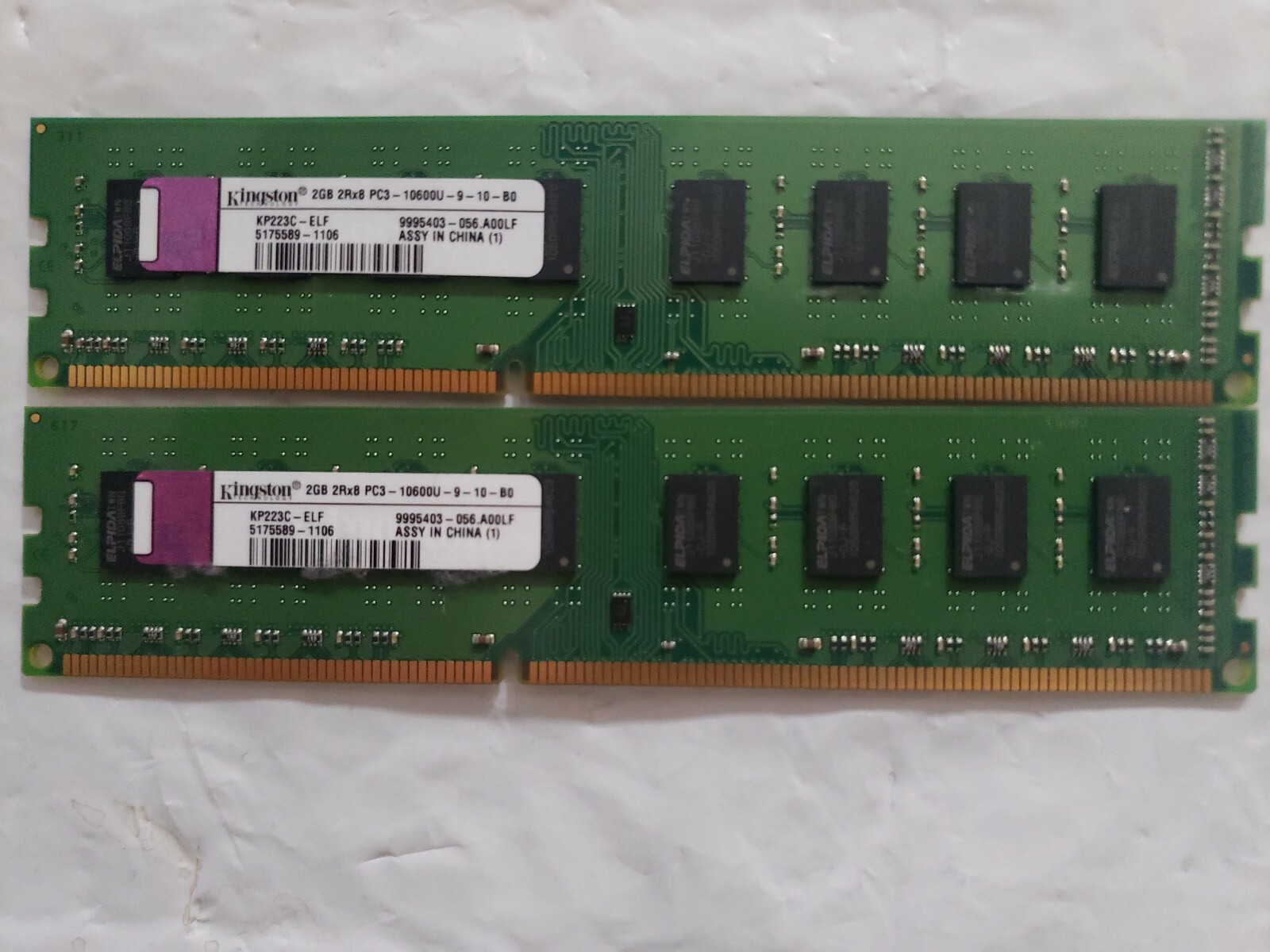 RAM KINGSTON 4GB 2R*8 PC3-10600U-9-10-B0