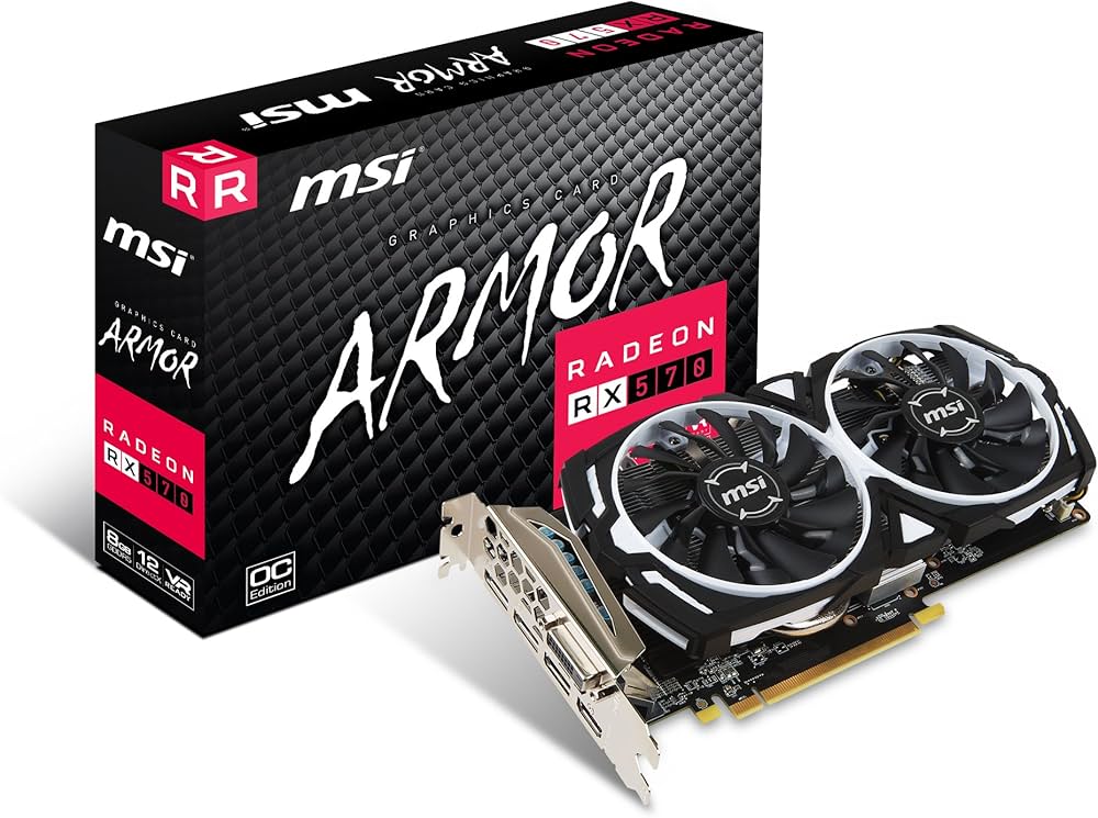 Carte Graphique MSI RADEON RX 570 ARMOR OC – 8 Go GDDR5 (Dual Fan)